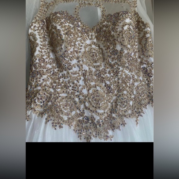 Plus size ball gown wedding dress with custom sleeves - Picture 2 of 3